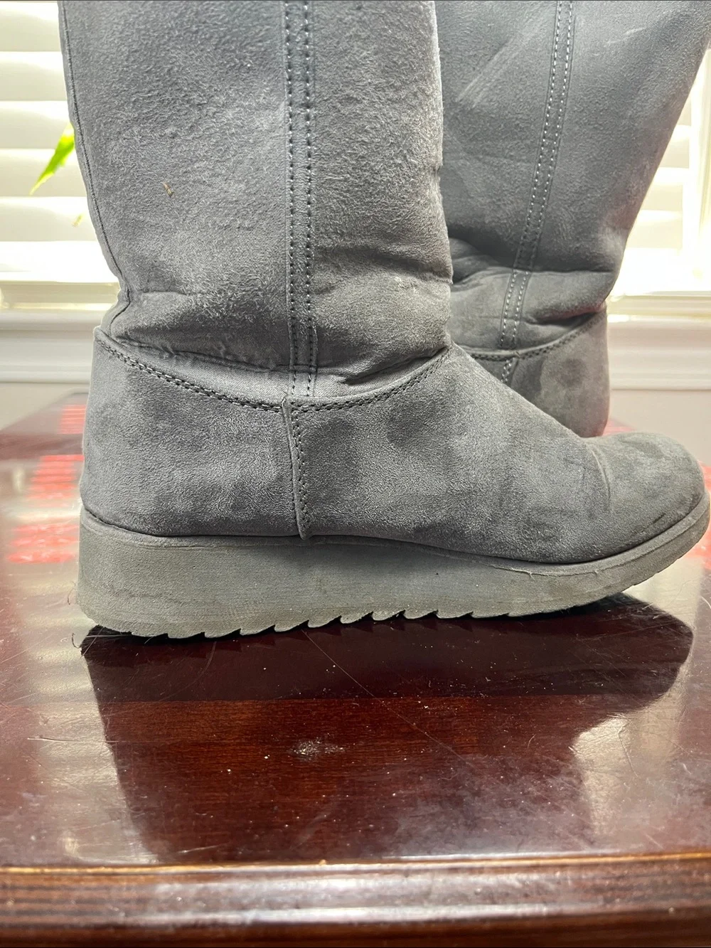 NYC Grey Boots Size 6